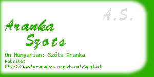 aranka szots business card