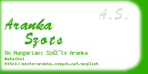 aranka szots business card